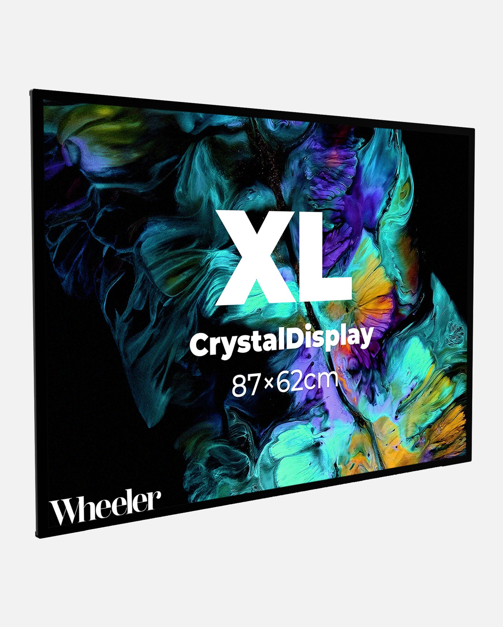 CrystalDisplay Model XL 62×87cm – Wall-Mounted LED Illuminated Lightbox, Black CrystalDisplay Lightbox - Wheeler Display