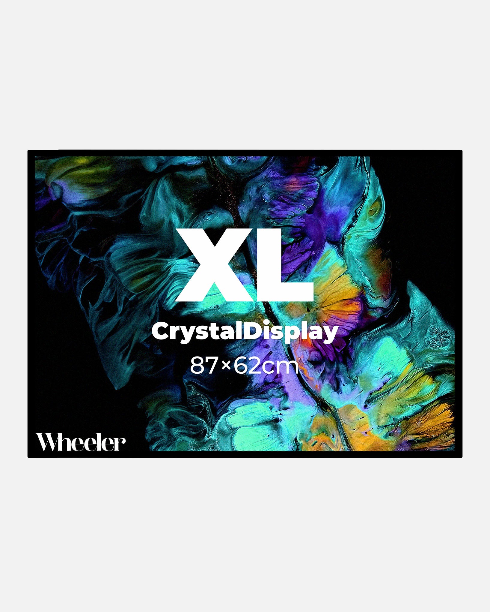 CrystalDisplay Model XL 62×87cm – Wall-Mounted LED Illuminated Lightbox, Black CrystalDisplay Lightbox - Wheeler Display