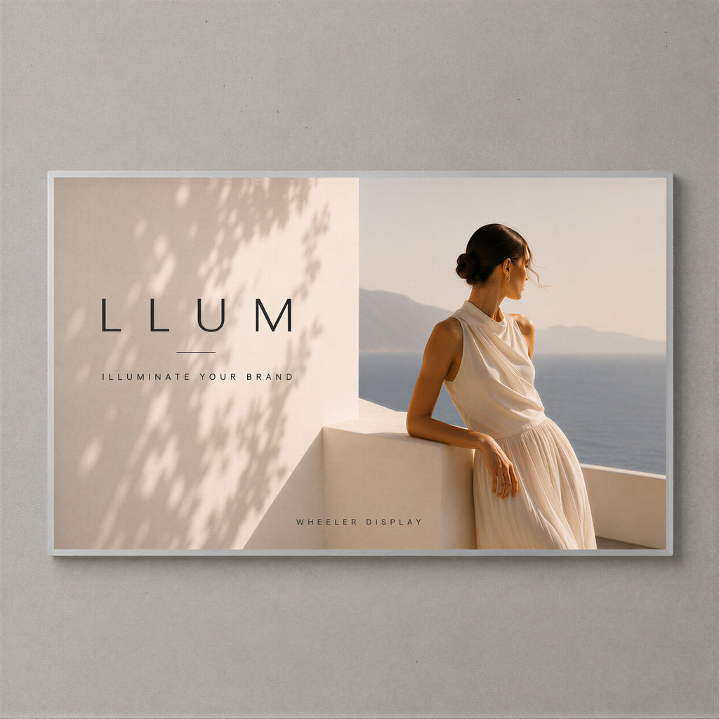 Professional LED lightbox – Silver / A2 L (60 × 43 cm) – landscape view with printed artwork