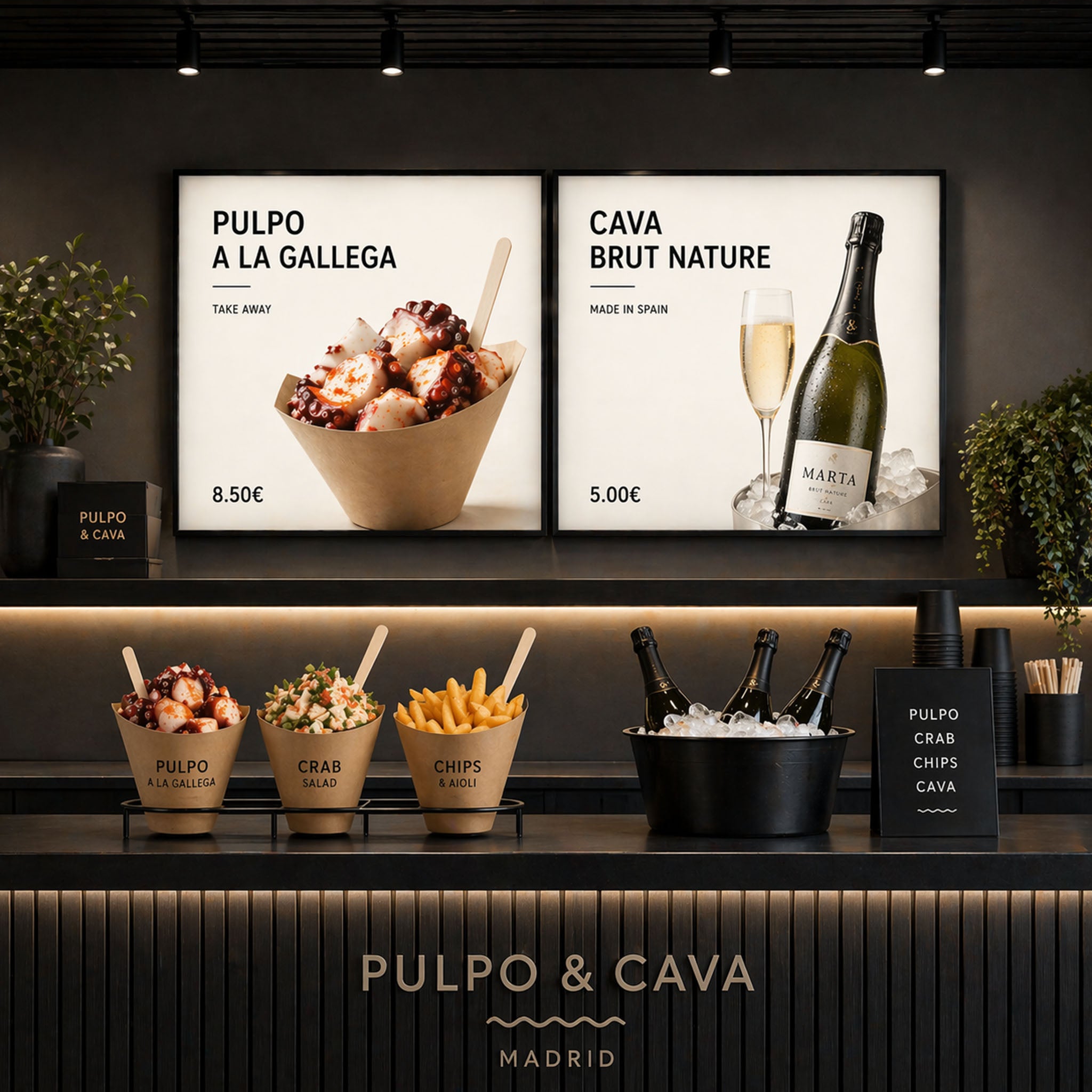 Curved LED Front Illuminated Menu & Poster Lightbox Interior (Design Service Included)