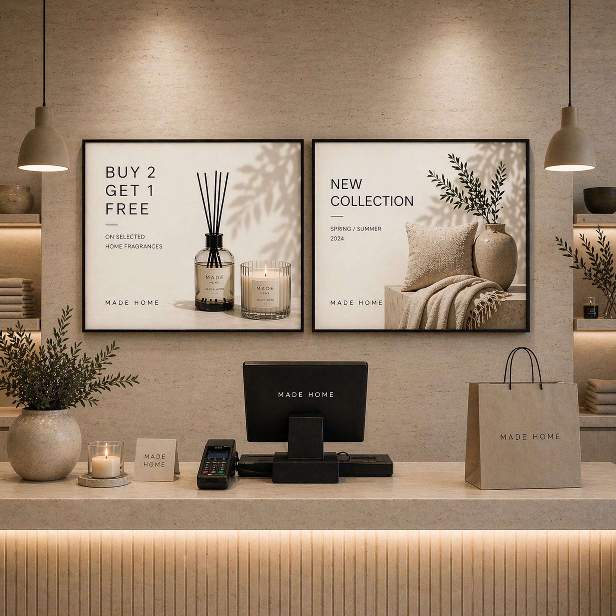 Curved LED Front Illuminated Menu & Poster Lightbox Interior (Design Service Included)