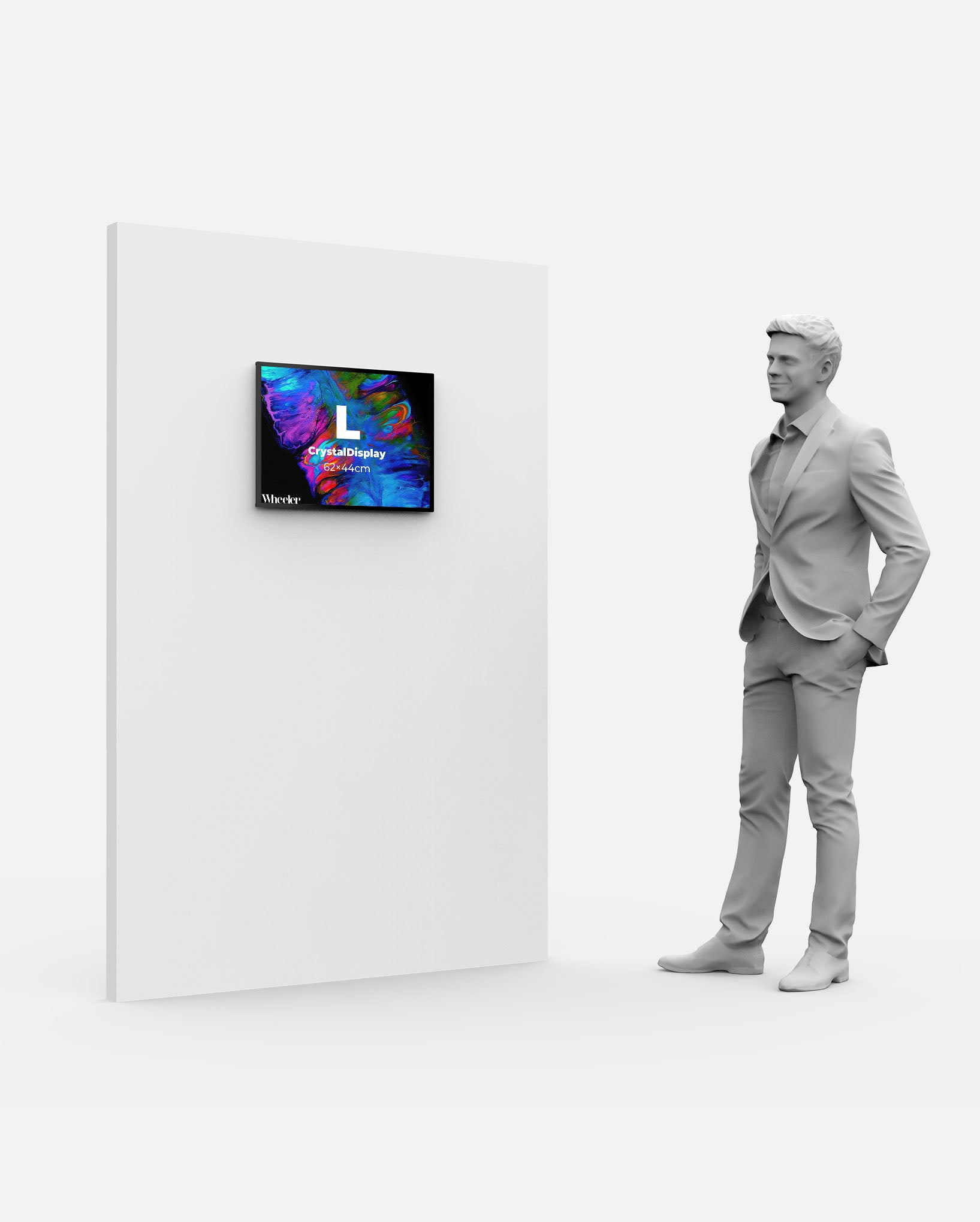 CrystalDisplay Model L 44×62cm – Wall-Mounted LED Illuminated Lightbox, Black CrystalDisplay Lightbox - Wheeler Display