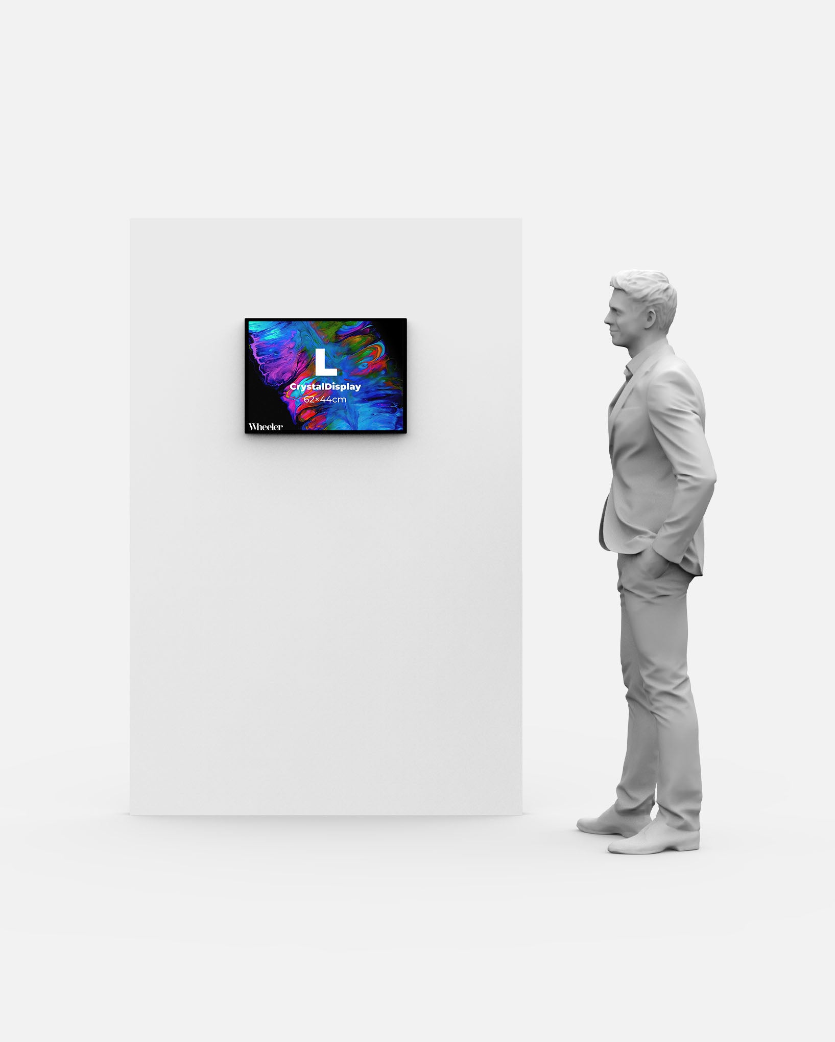 CrystalDisplay Model L 44×62cm – Wall-Mounted LED Illuminated Lightbox, Black CrystalDisplay Lightbox - Wheeler Display