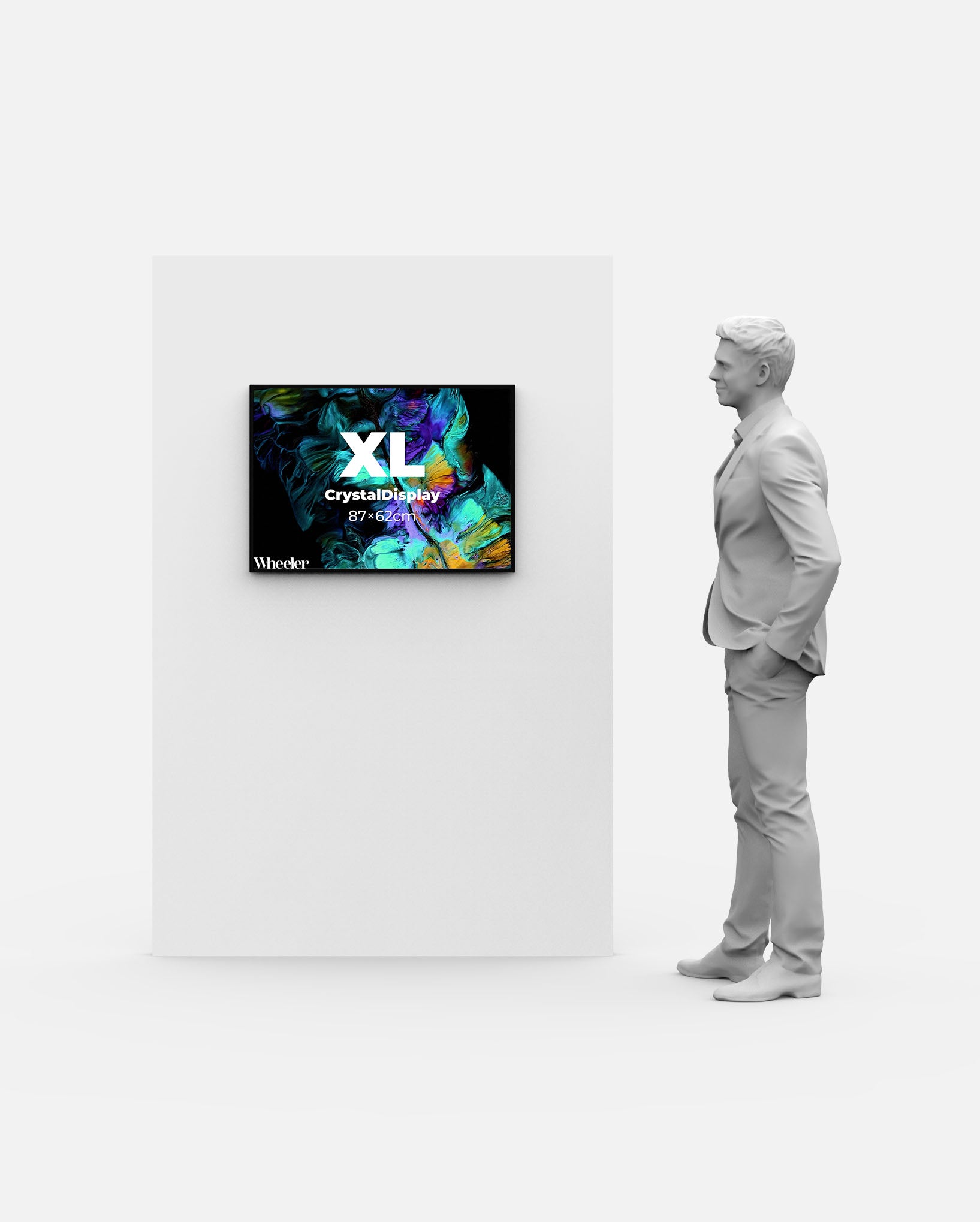 CrystalDisplay Model XL 62×87cm – Wall-Mounted LED Illuminated Lightbox, Black CrystalDisplay Lightbox - Wheeler Display
