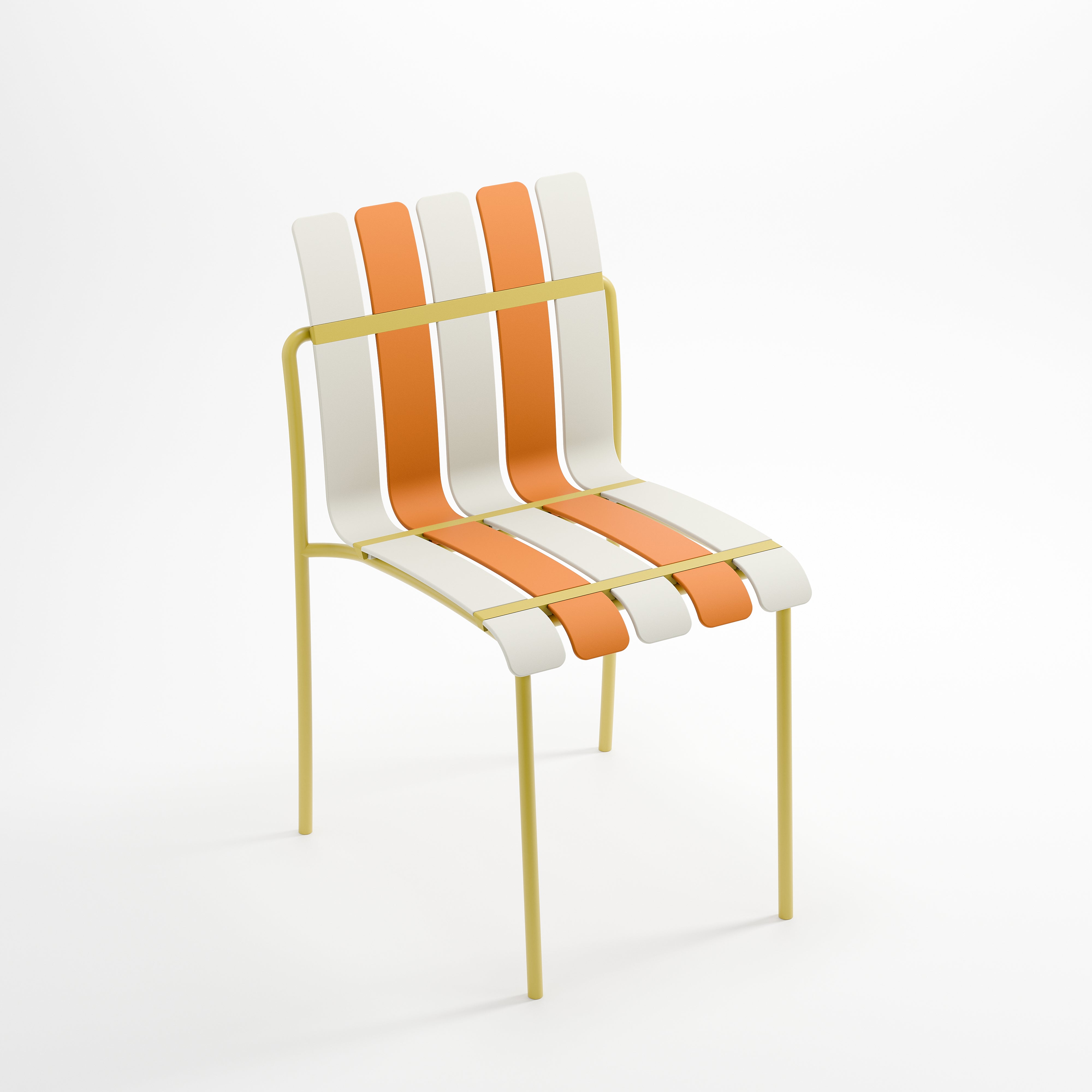 Ondara Outdoor Chair (Citrus Orange, Yellow & White) – Modern Boho Patio Chair Chair - Marcel Olsen
