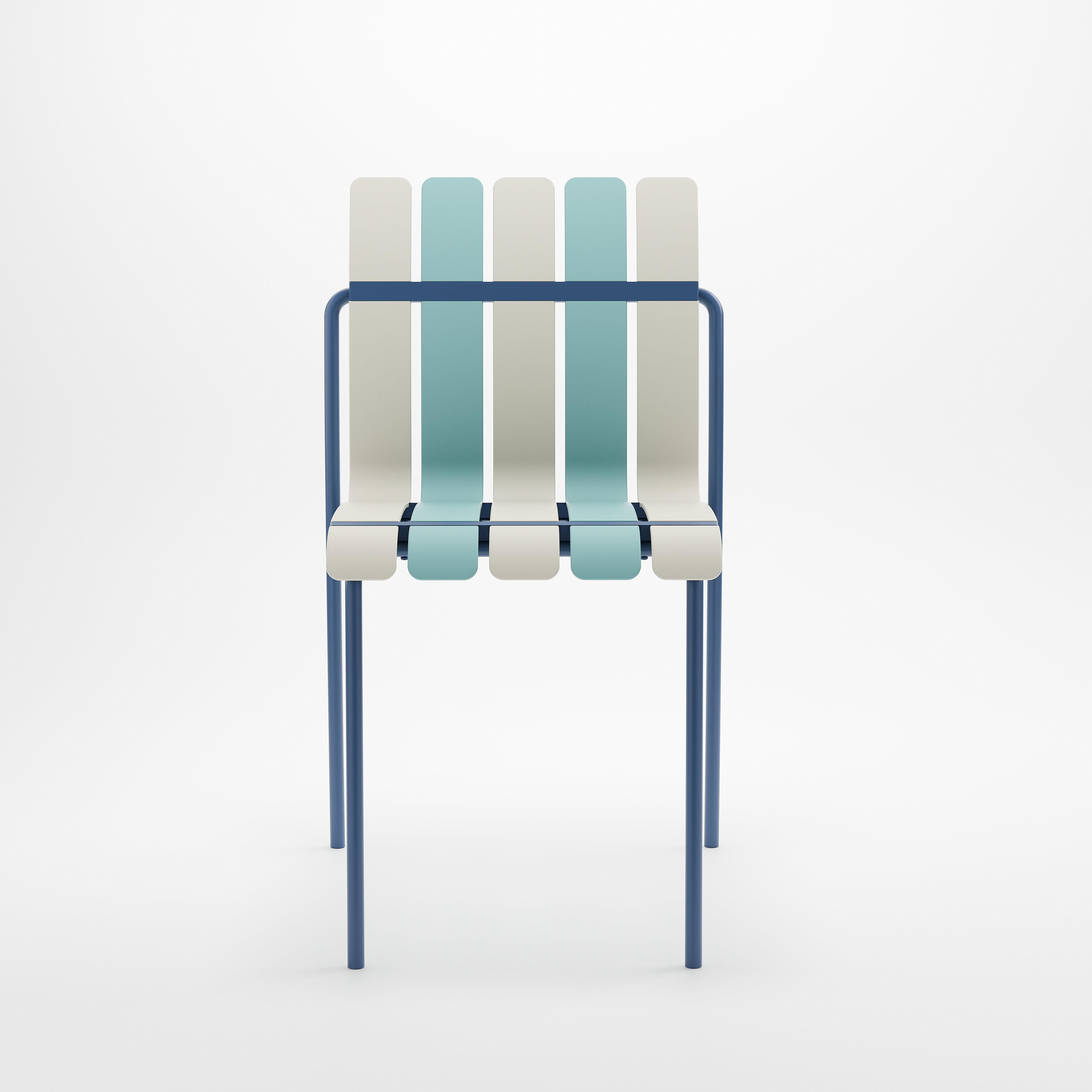 Ondara Outdoor Chair (Sea Blue & White) – Modern Boho Patio Chair Chair - Marcel Olsen