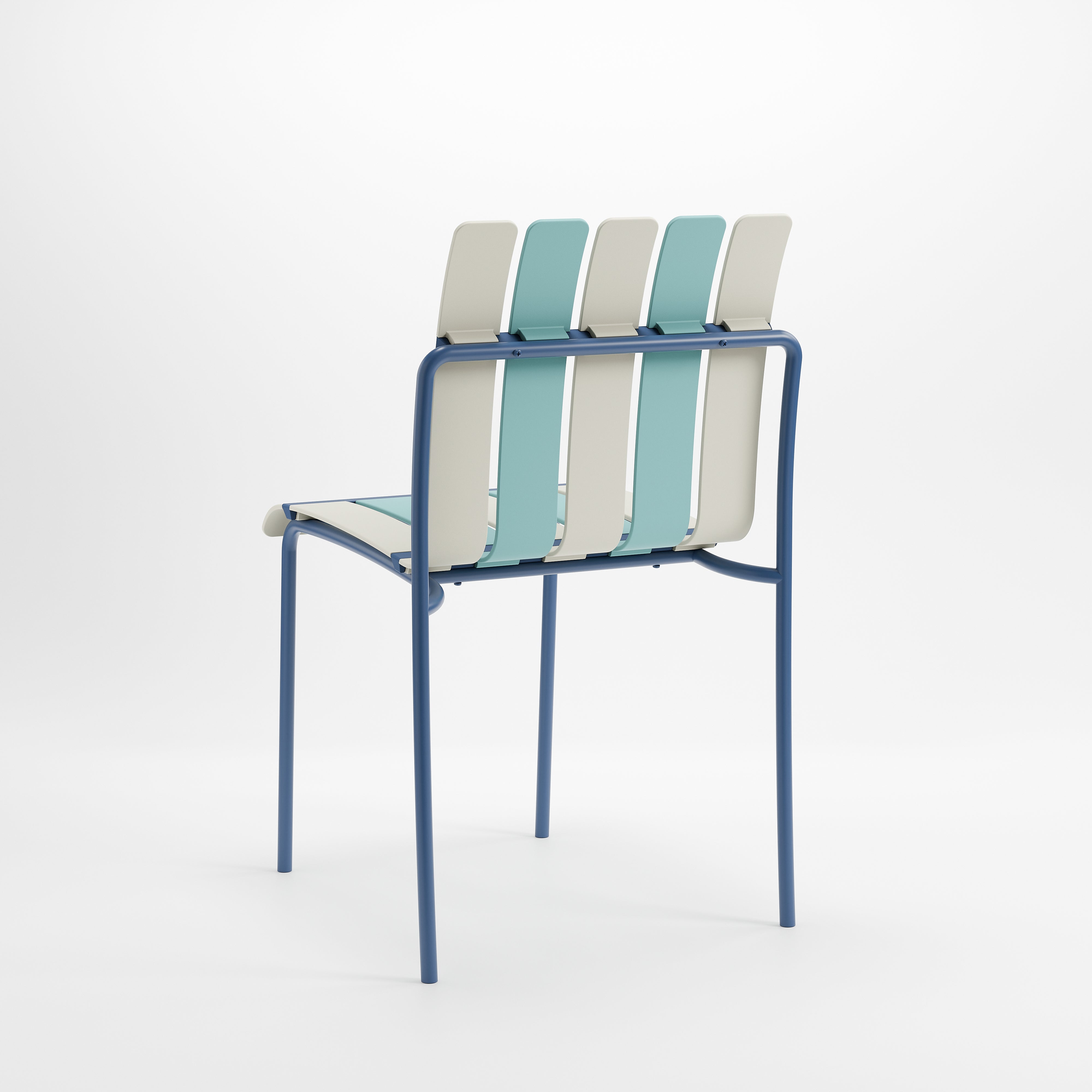 Ondara Outdoor Chair (Sea Blue & White) – Modern Boho Patio Chair Chair - Marcel Olsen