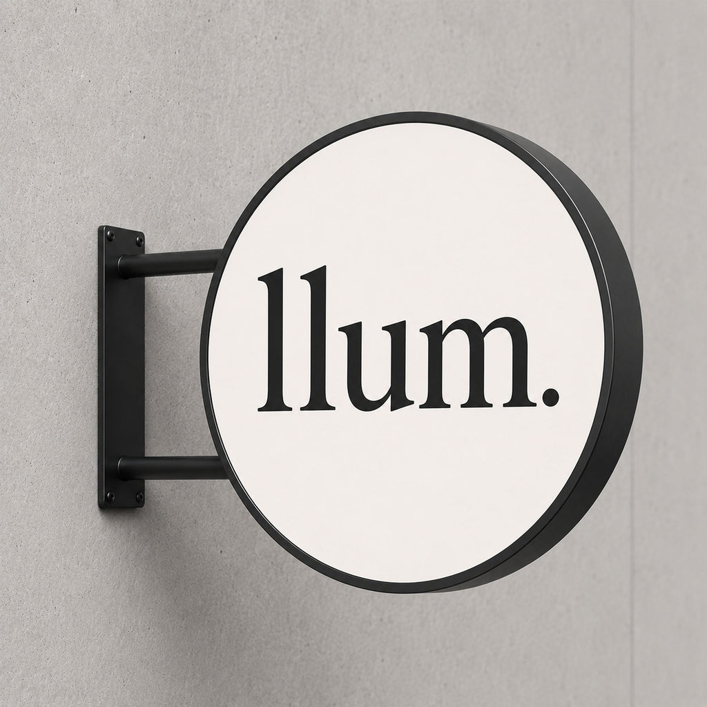 Rundes LED-Leuchtschild – Außenbereich