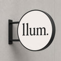 Rundes LED-Leuchtschild – Außenbereich