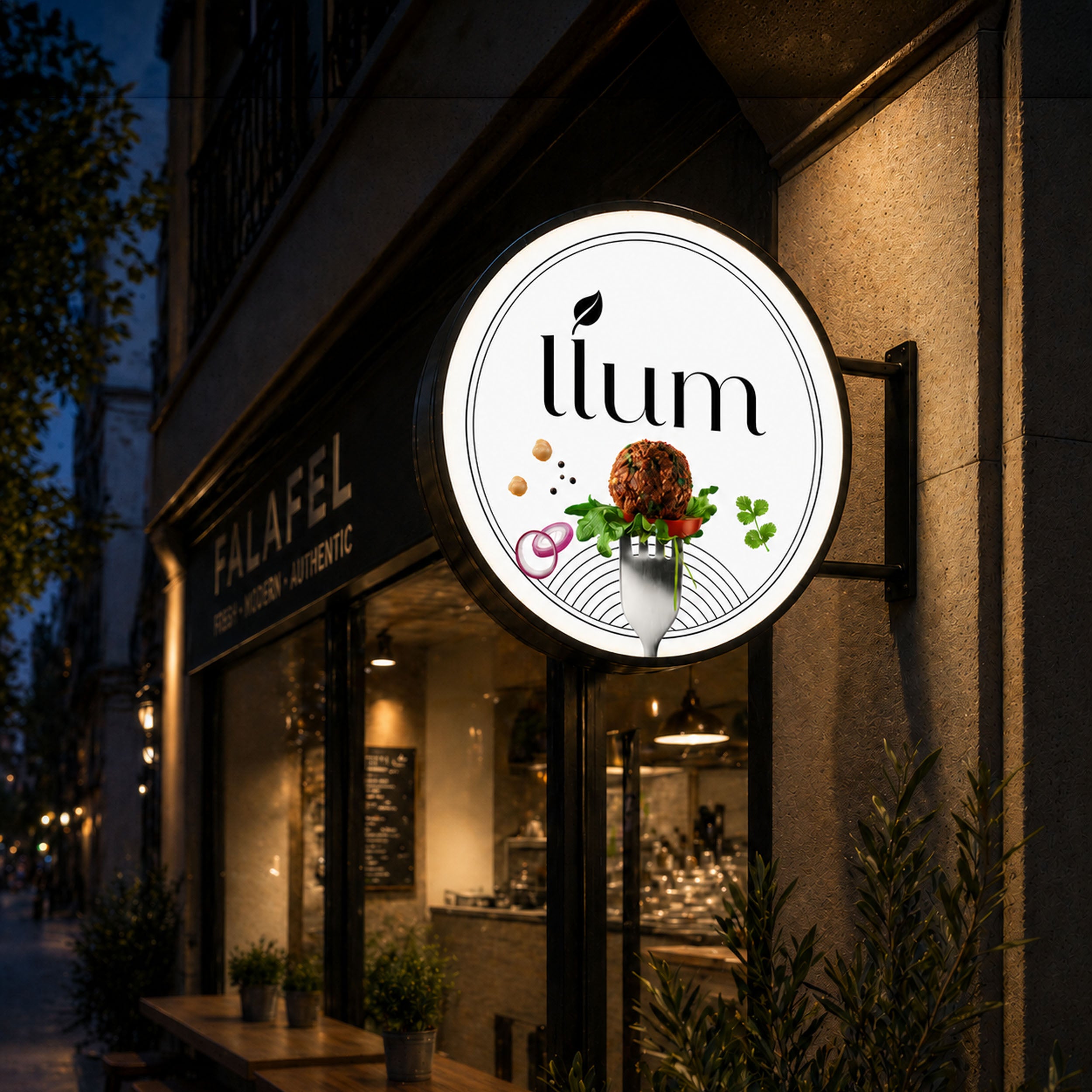 Round LED Sign Lightbox - Exterior
