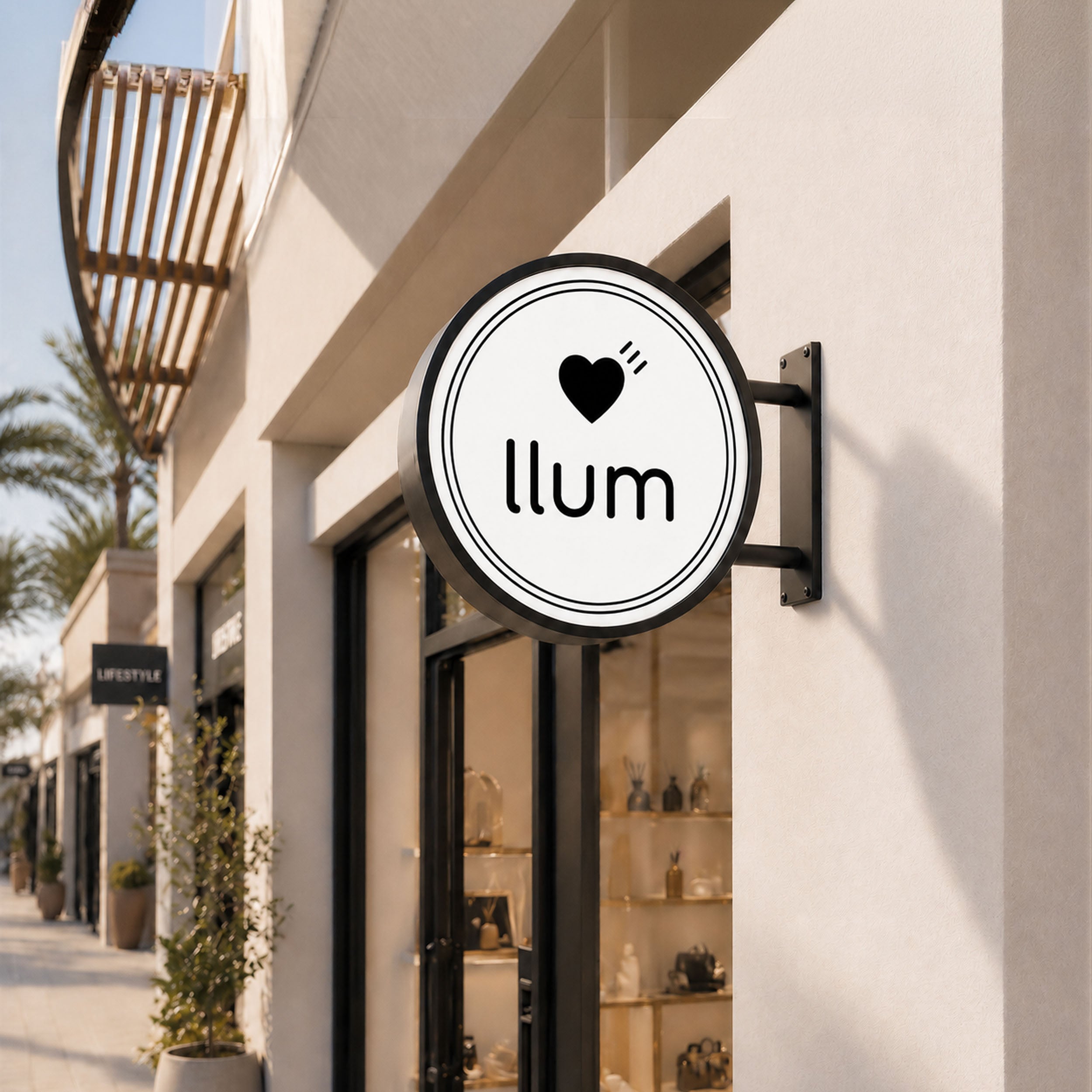 Round LED Sign Lightbox - Exterior