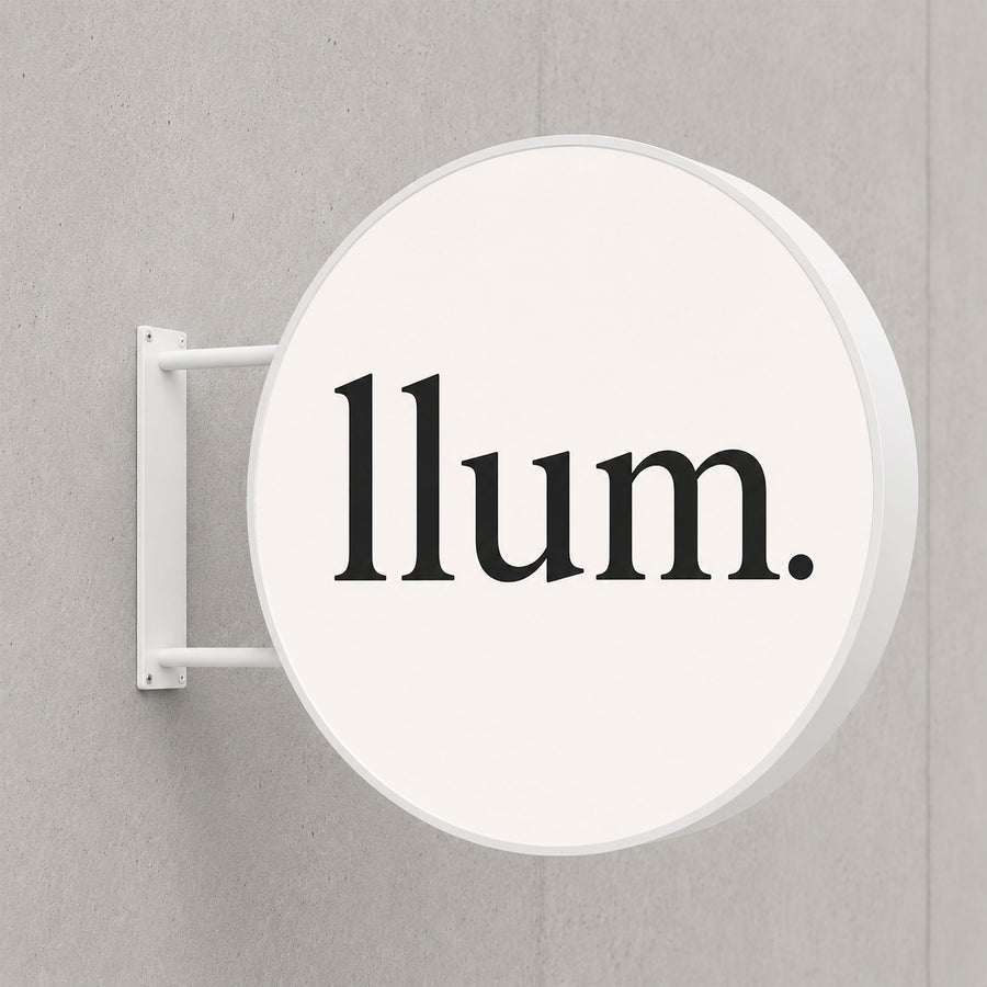 Round LED Sign Lightbox – Exterior – Printing Included – White / Ø 100 cm