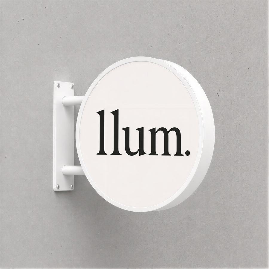 Round LED Sign Lightbox – Exterior – Printing Included – White / Ø 40 cm