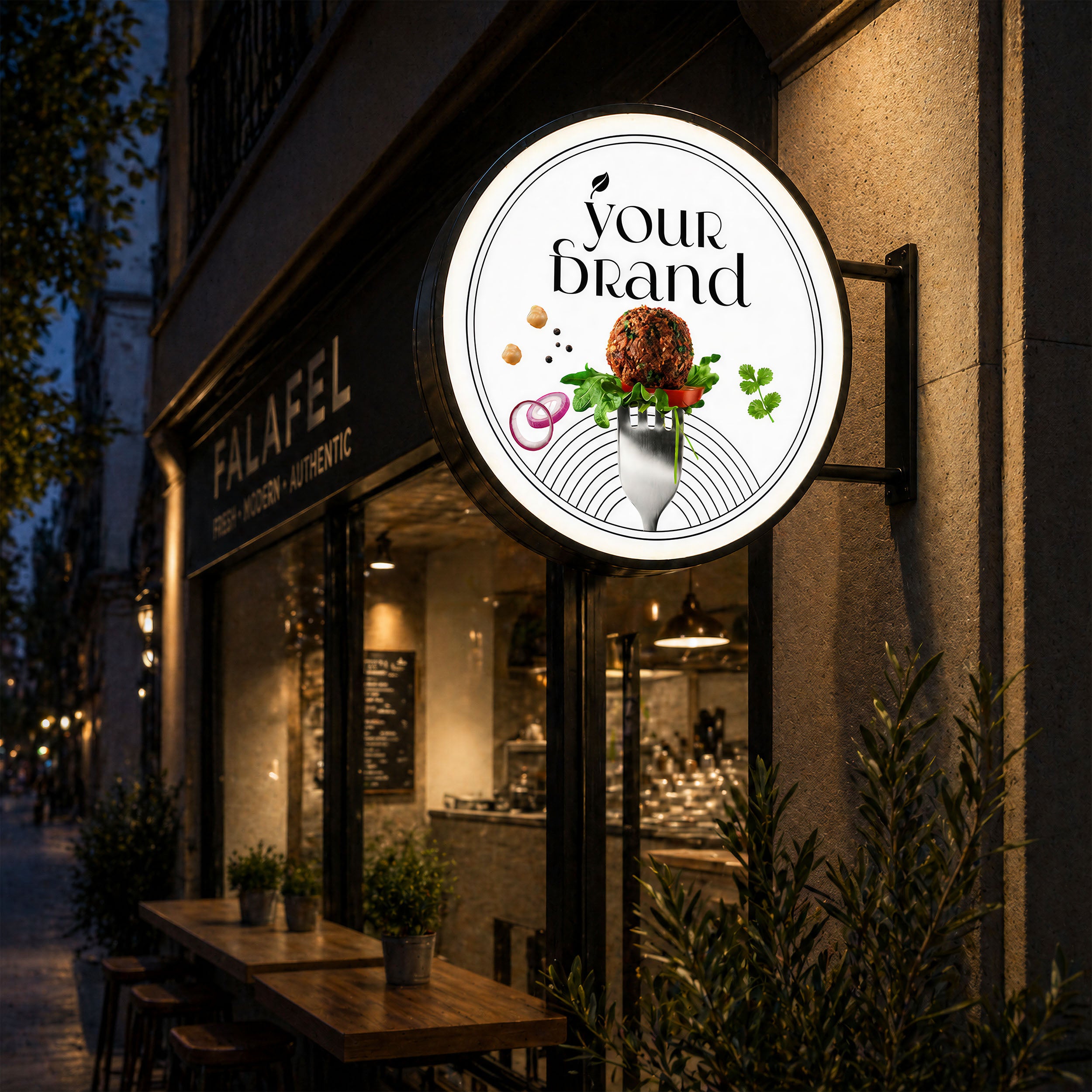 Round LED Exterior Sign Lightbox (Design Service Included)
