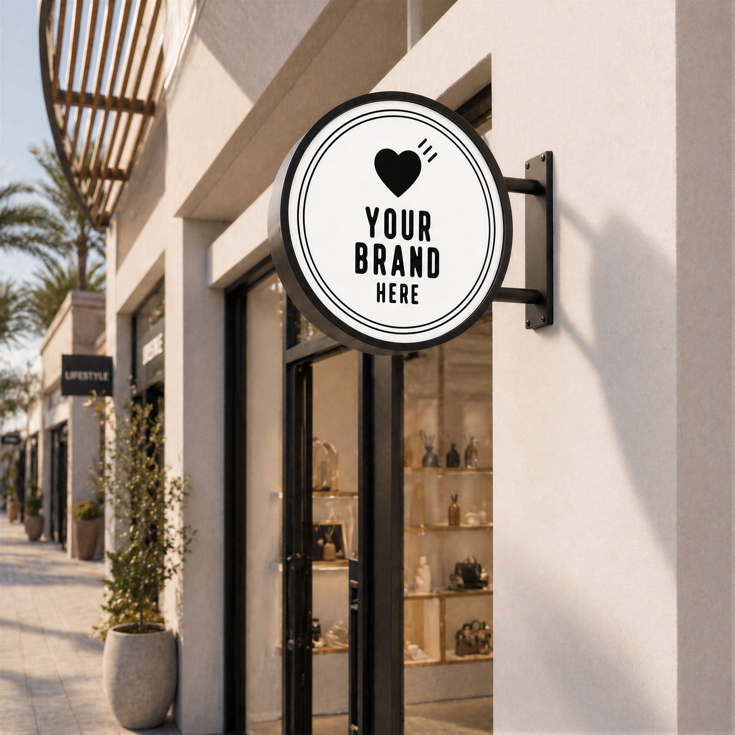 Round LED Exterior Sign Lightbox (Design Service Included)