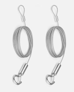 Suspension Wire Hanging Kit for CrystalDisplay Frames – 2 m Adjustable Steel Cable with Hook - Wheeler Display