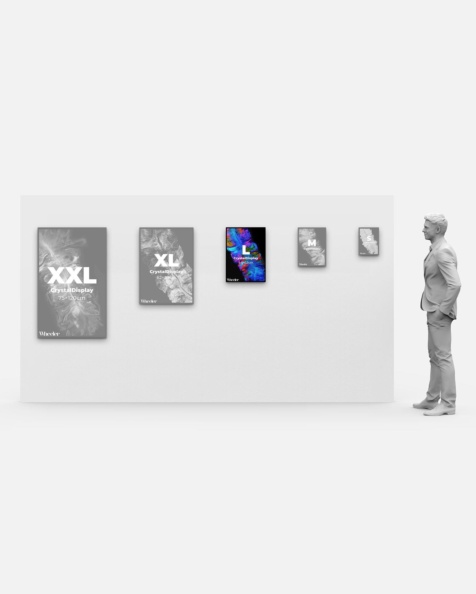 CrystalDisplay Model L 44×62cm – Wall-Mounted LED Illuminated Lightbox, Black CrystalDisplay Lightbox - Wheeler Display