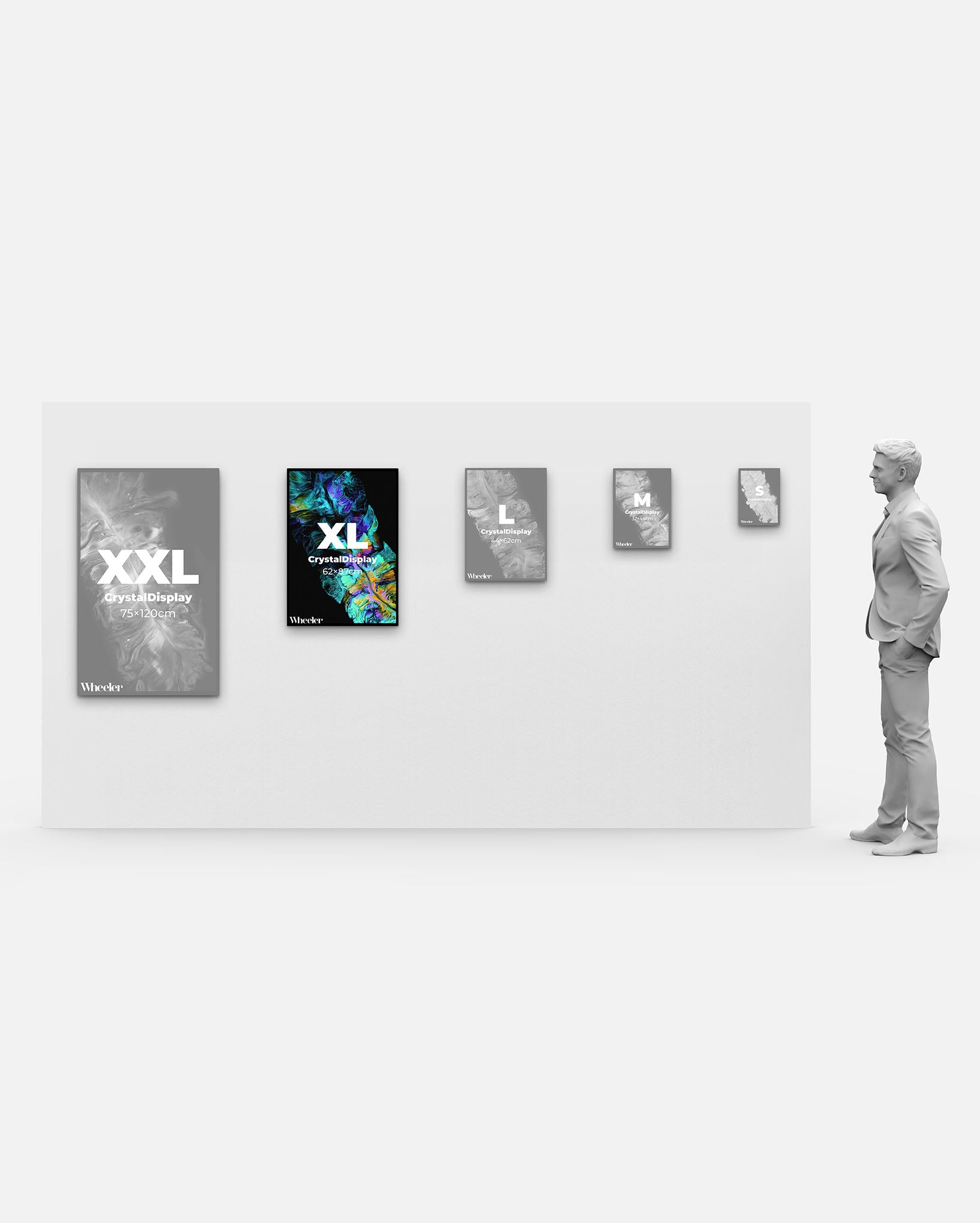 CrystalDisplay Model XL 62×87cm – Wall-Mounted LED Illuminated Lightbox, Black CrystalDisplay Lightbox - Wheeler Display