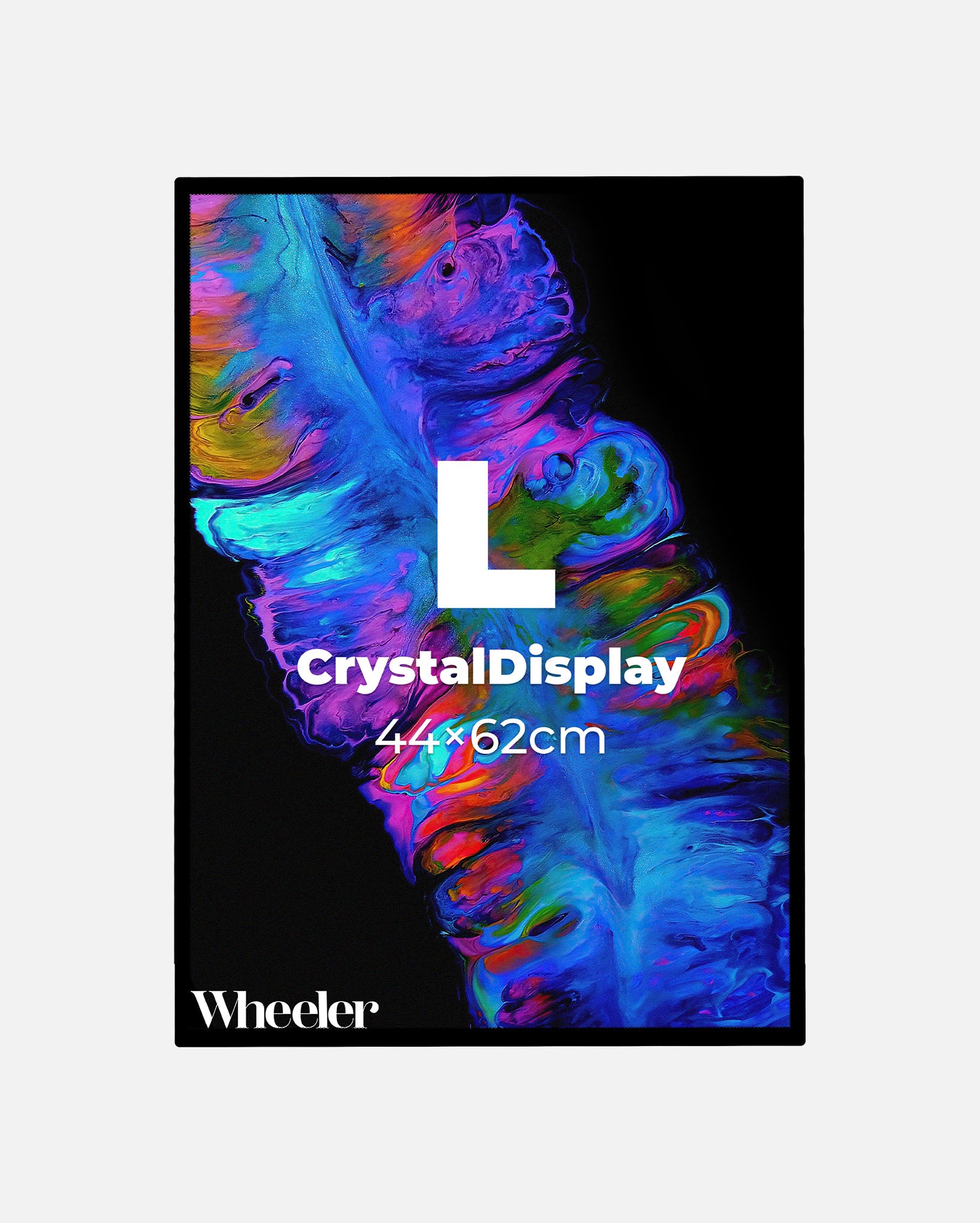 CrystalDisplay Model L 44×62cm – Wall-Mounted LED Illuminated Lightbox, Black CrystalDisplay Lightbox - Wheeler Display