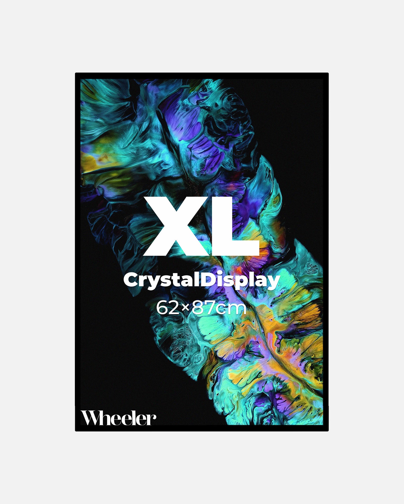 CrystalDisplay Model XL 62×87cm – Wall-Mounted LED Illuminated Lightbox, Black CrystalDisplay Lightbox - Wheeler Display