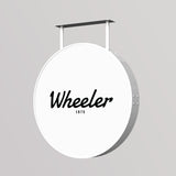 LED Outdoor Round Lightbox Sign / Acrylic + Aluminium / Ø80 cm / White / Graphic Included