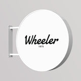 LED Outdoor Round Lightbox Sign / Acrylic + Aluminium / Ø80 cm / White / Graphic Included