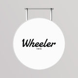 LED Outdoor Round Lightbox Sign / Acrylic + Aluminium / Ø80 cm / White / Graphic Included