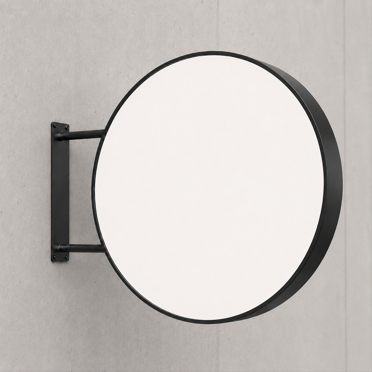 Unprinted white face — RoundLEDLightboxSignExterior-Black100 outdoor round LED sign