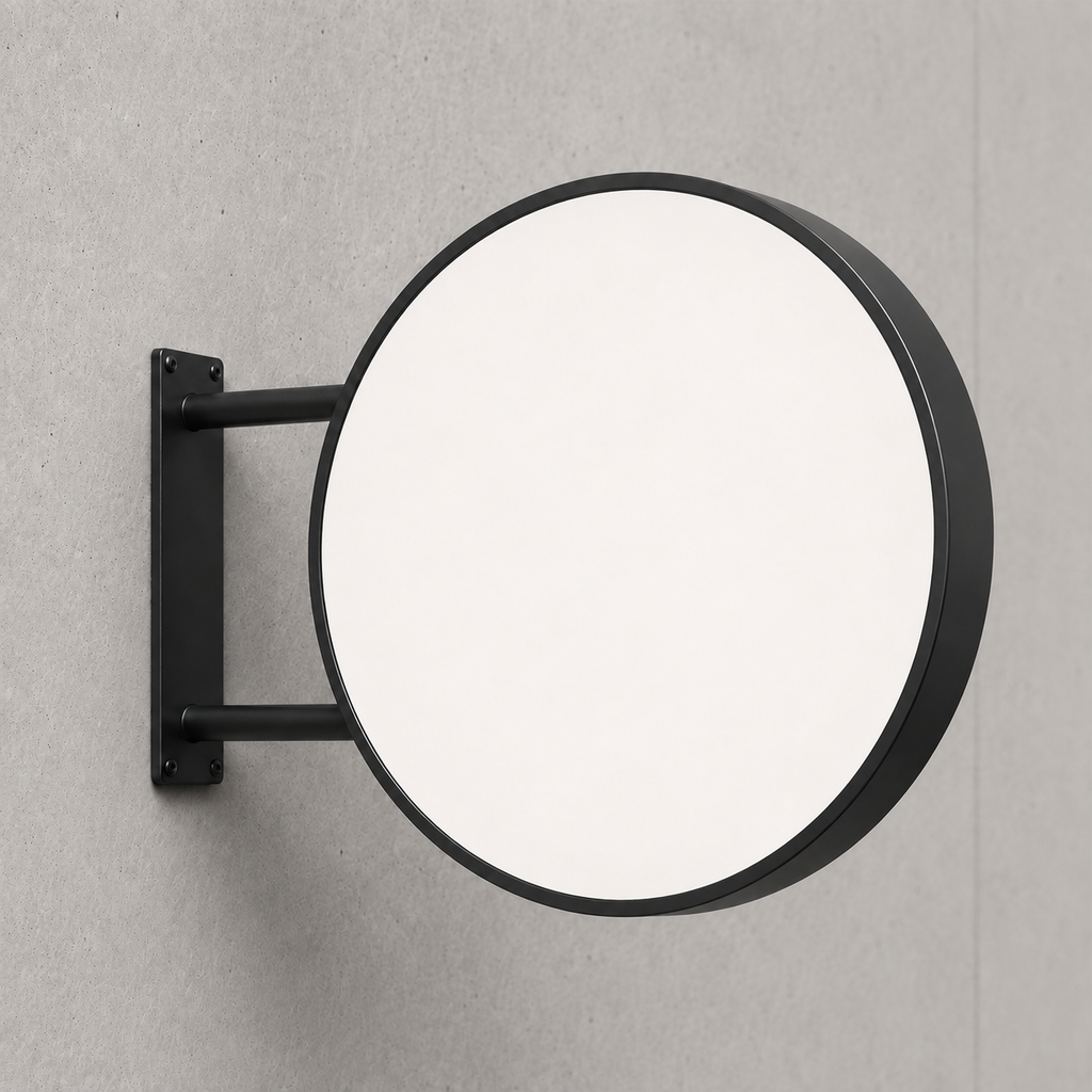Unprinted white face — RoundLEDLightboxSignExterior-Black40 outdoor round LED sign