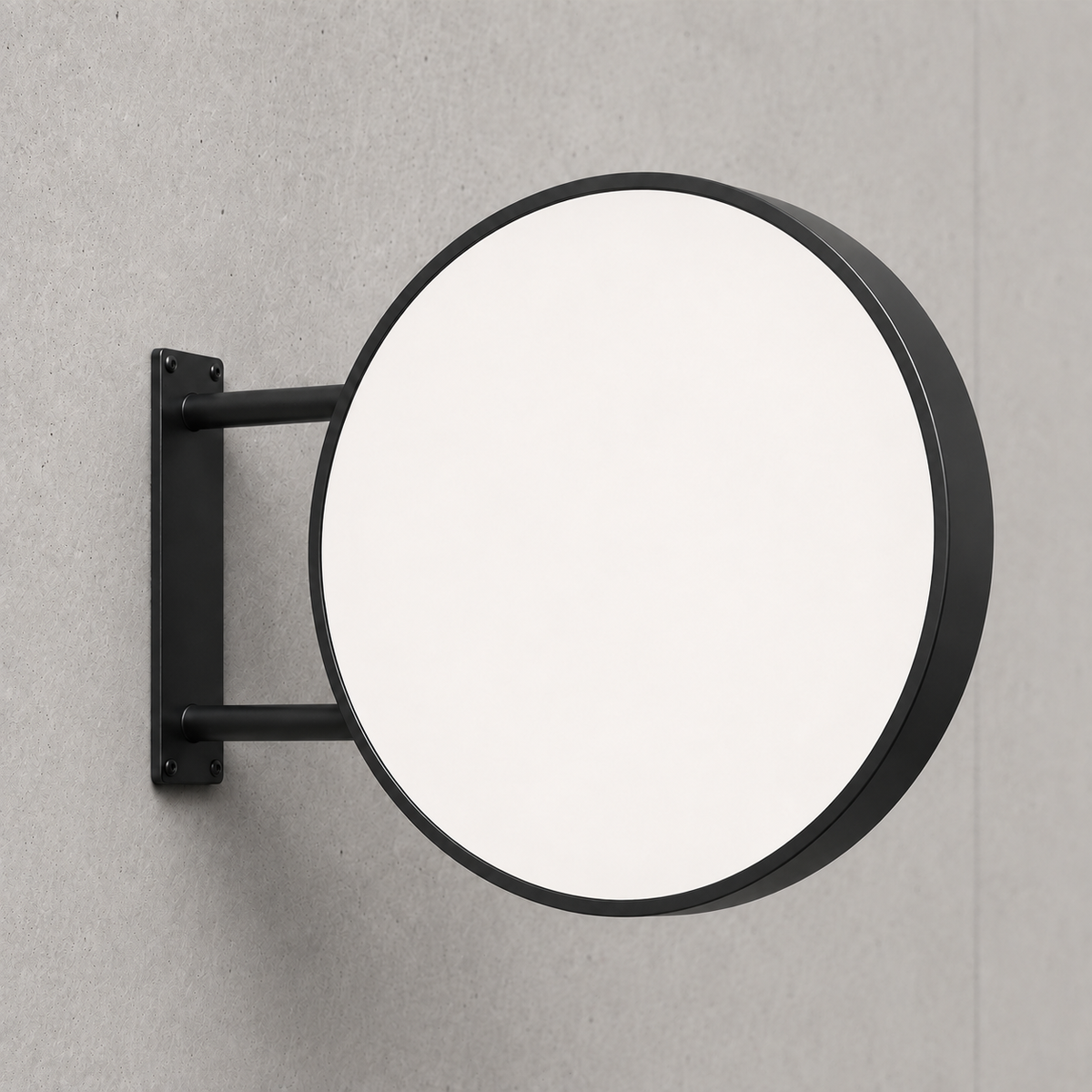 Unprinted white face — RoundLEDLightboxSignExterior-Black40 outdoor round LED sign