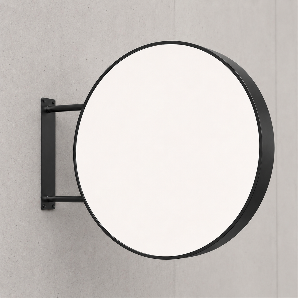 Unprinted white face — RoundLEDLightboxSignExterior-Black80 outdoor round LED sign