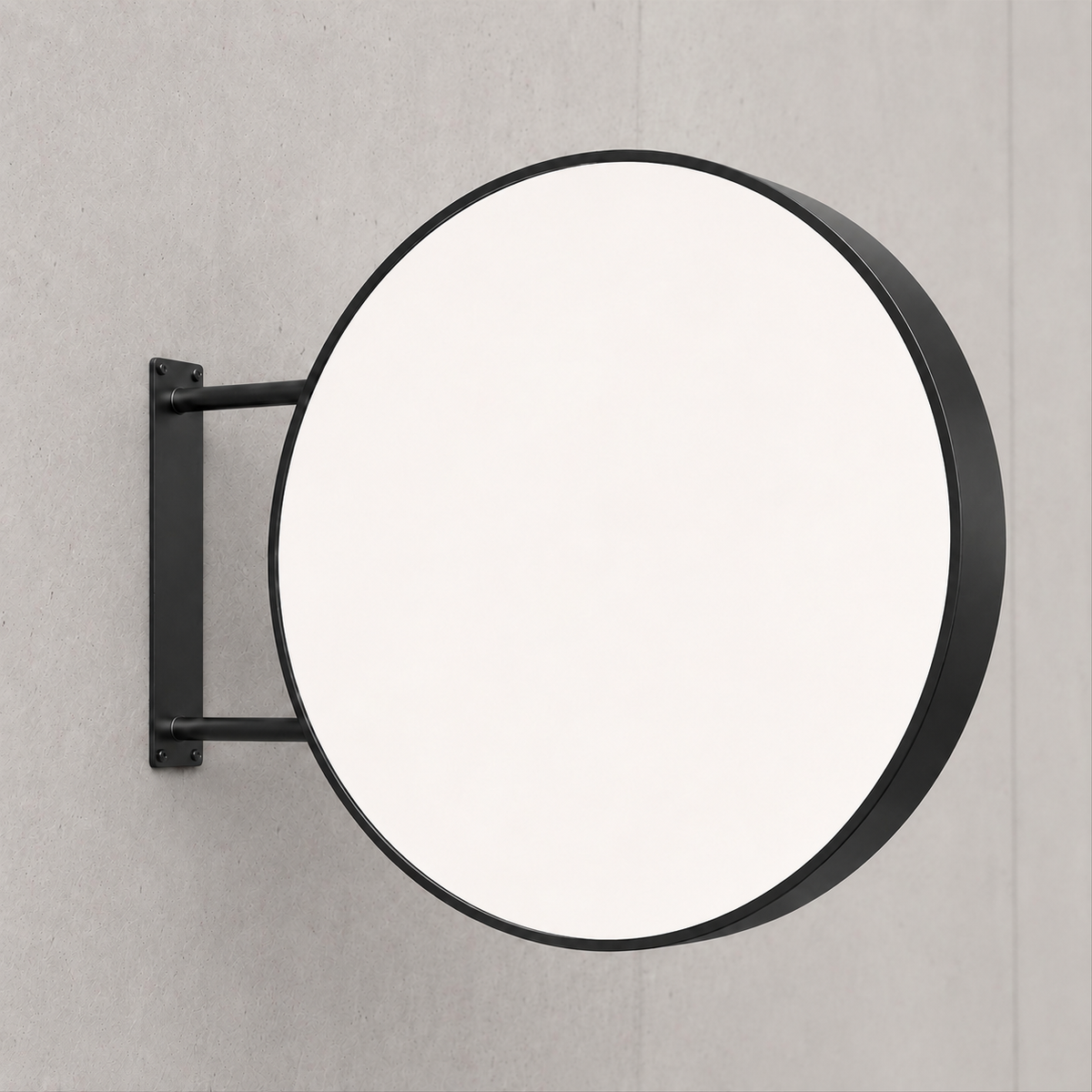 Unprinted white face — RoundLEDLightboxSignExterior-Black80 outdoor round LED sign