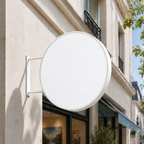 Unprinted white face — RoundLEDLightboxSignExterior-White 2 outdoor round LED sign