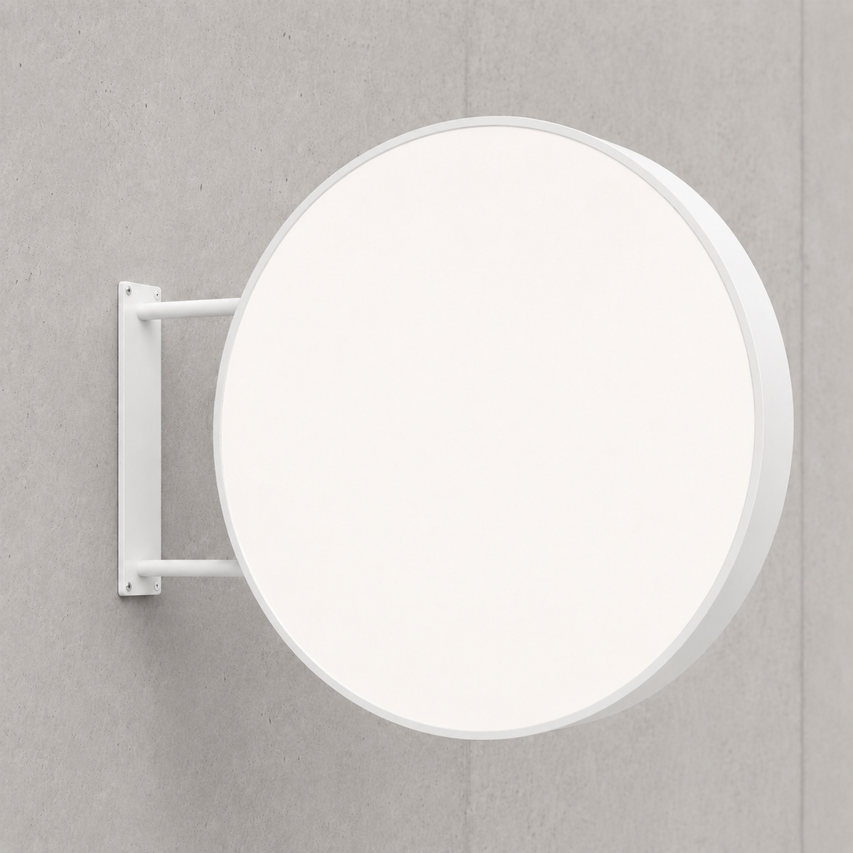 Unprinted white face — RoundLEDLightboxSignExterior-White100 outdoor round LED sign