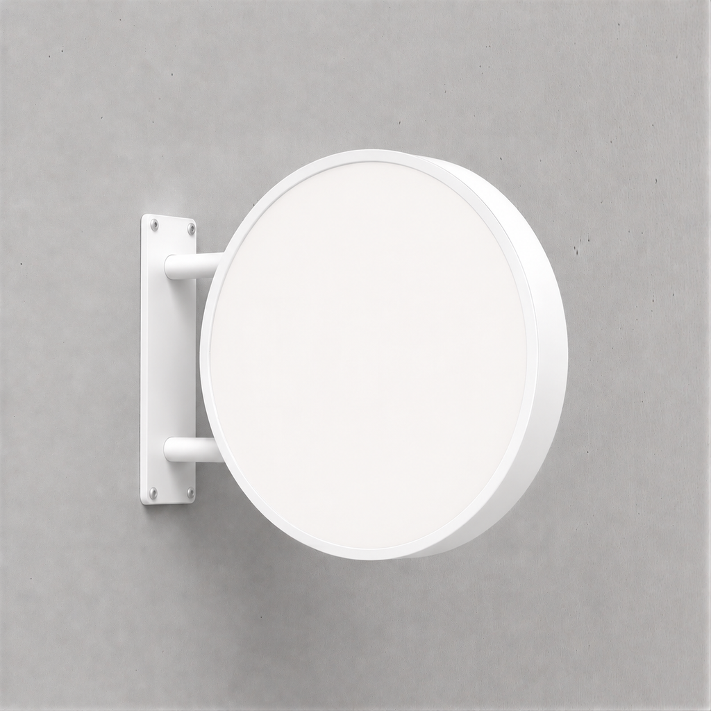 Unprinted white face — RoundLEDLightboxSignExterior-White40 outdoor round LED sign