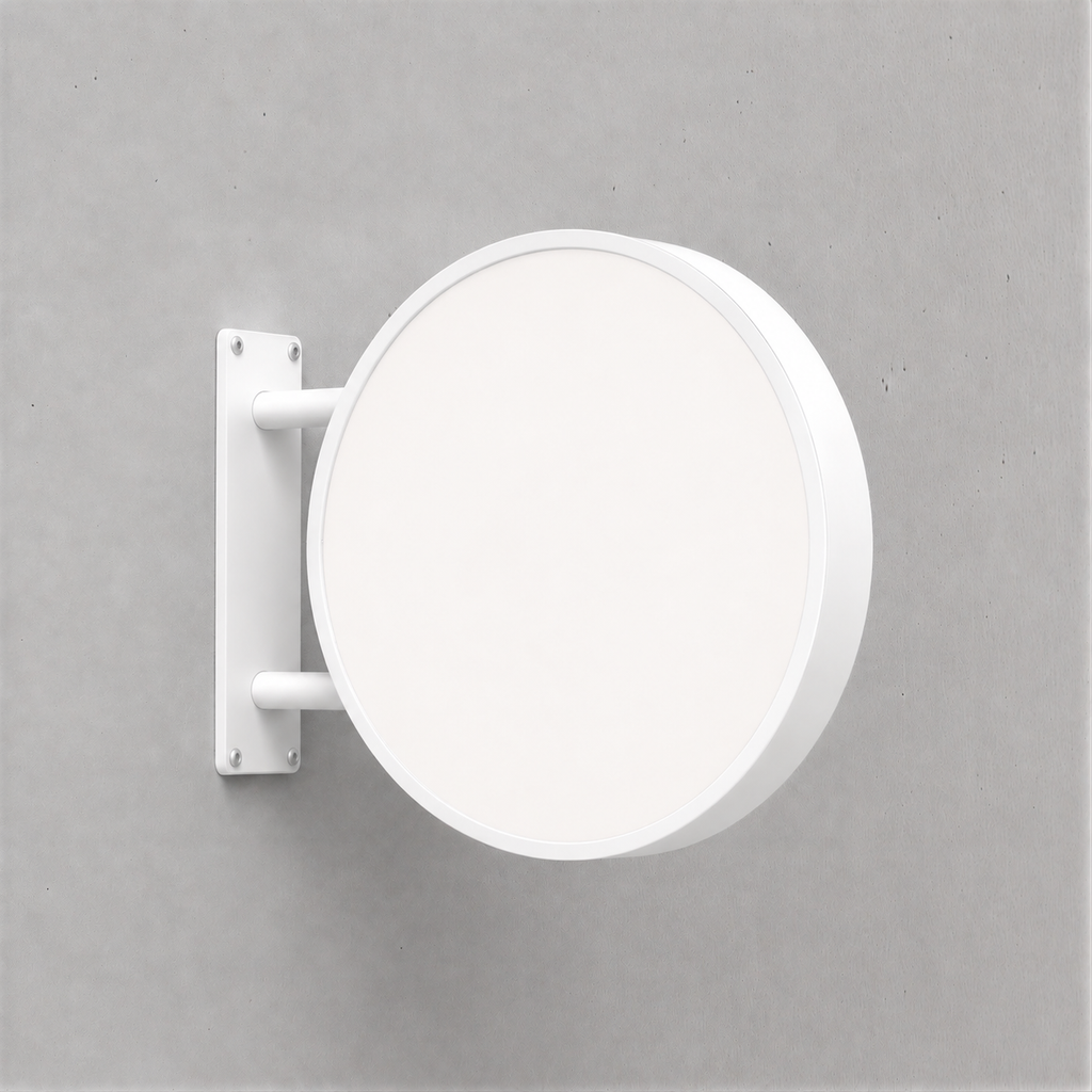 Unprinted white face — RoundLEDLightboxSignExterior-White60 outdoor round LED sign
