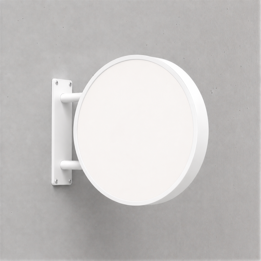 Round LED Sign Lightbox – Exterior – Without Printing – White / Ø 60 cm
