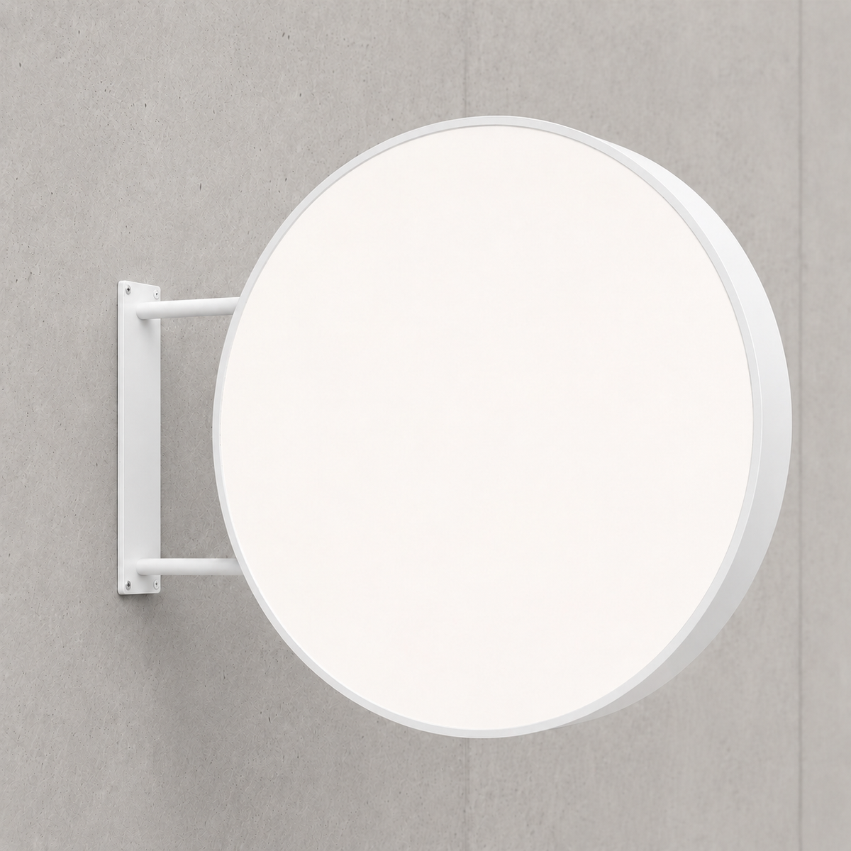 Unprinted white face — RoundLEDLightboxSignExterior-White80 outdoor round LED sign