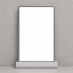 Rechargeable countertop LED lightbox with plain white panel, front view