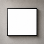 Curved LED menu lightbox without printing, medium size, front view on concrete wall