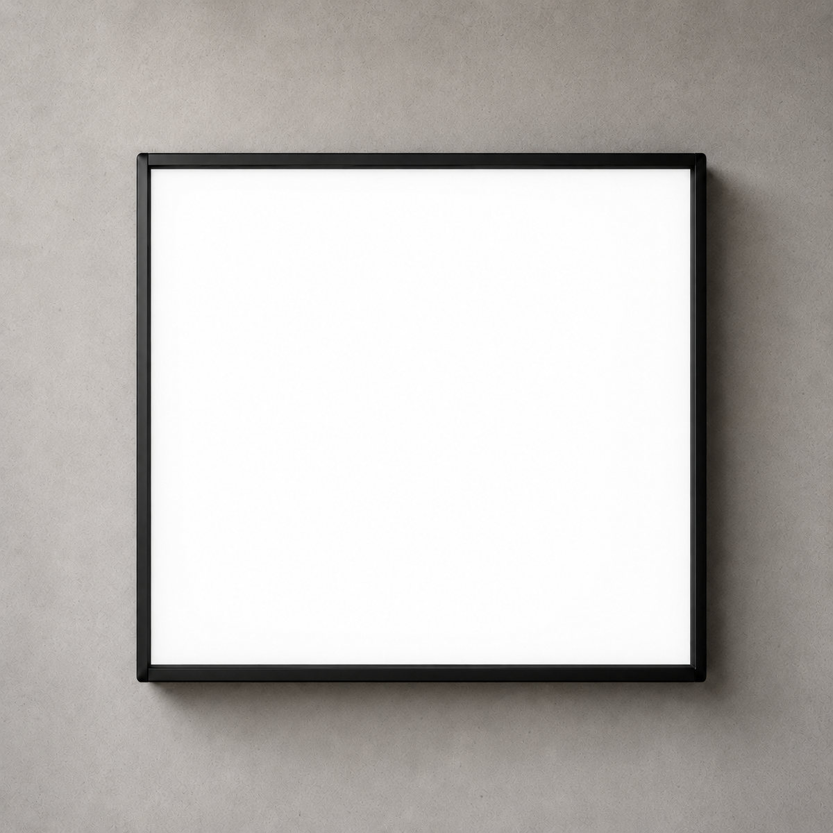 Curved LED menu lightbox without printing, medium size, front view on concrete wall
