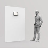 Caixa de Luz LED / Vidro + Alumínio / S (31×22,5 cm A4) / Prata