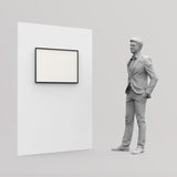 Caixa de Luz LED / Vidro + Alumínio / XL (85×60 cm A1) / Preto