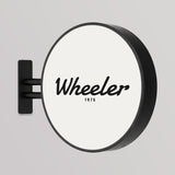 Insegna luminosa rotonda LED da esterno / Acrilico + Alluminio / Ø100 cm / Nero / Grafica inclusa