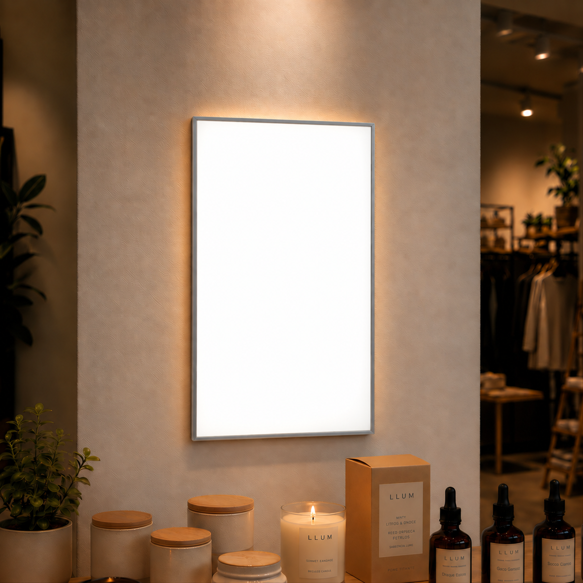Professional LED lightbox without printing – Silver / A4 S (31 × 22.5 cm) – blank white display