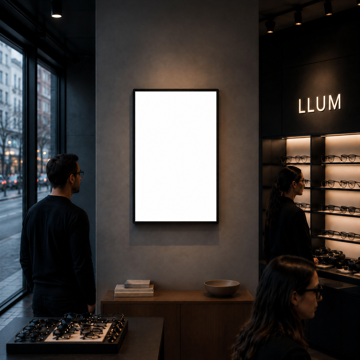 Professional LED lightbox without printing – Black / A2 L (60 × 43 cm) – blank white display
